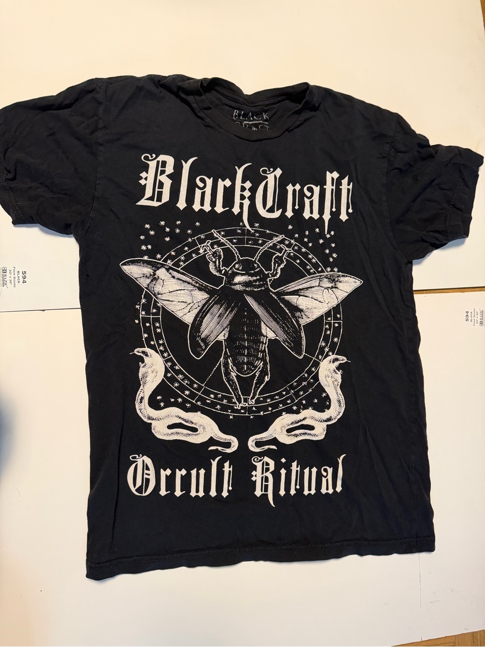 Black Craft Cult Graphic Tee - Occult Ritual Print size medium goth